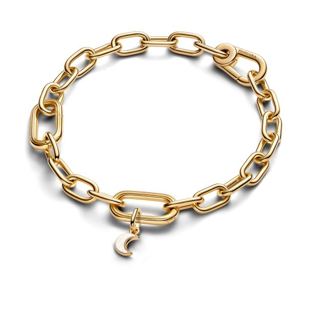 Pandora ME White Crescent Moon Gold-Plated Mini Dangle Charm