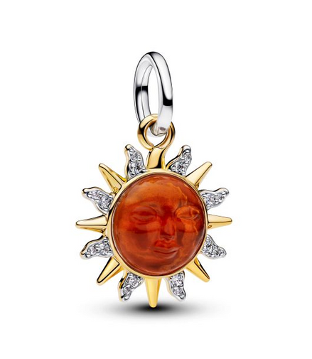 Pandora Moments Two-Tone Swirling Sun Dangle Charm