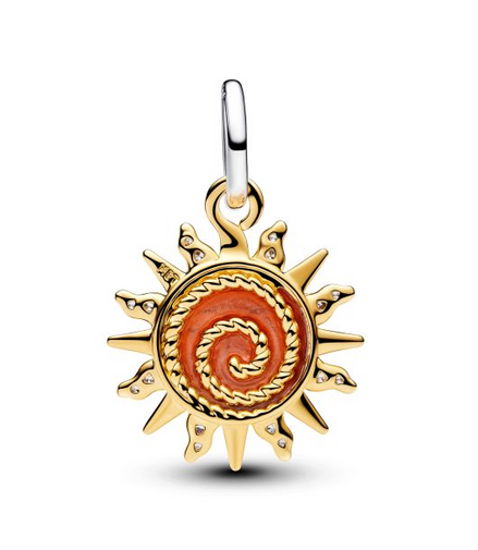 Pandora Moments Two-Tone Swirling Sun Dangle Charm