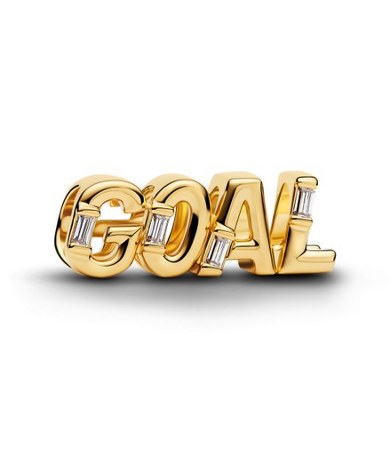 Pandora Goal Script Gold-Plated Charm