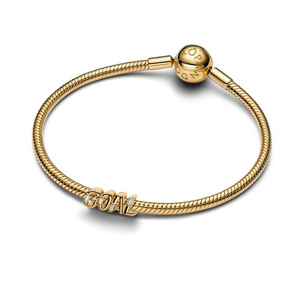Pandora Goal Script Gold-Plated Charm