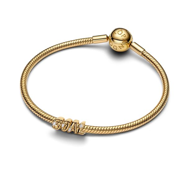Pandora Goal Script Gold-Plated Charm