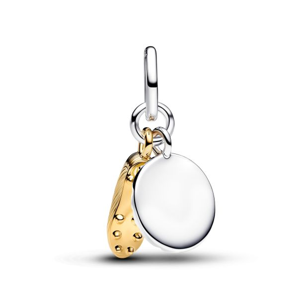 Pandora Soccer Shoe Two-Tone Double Dangle Charm