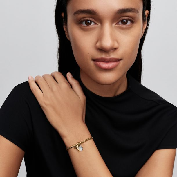 Pandora Engravable Trophy Two-Tone Double Dangle Charm