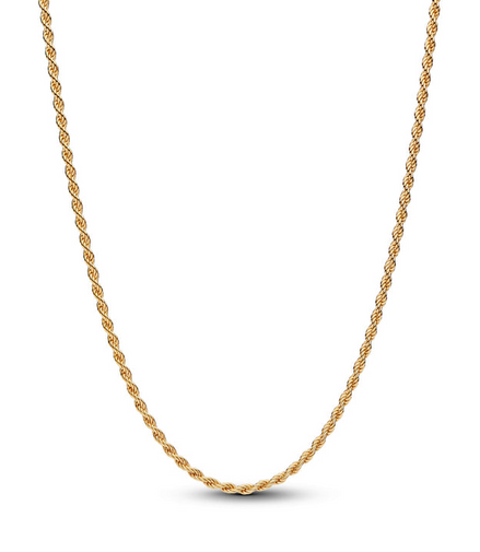 Pandora Moments 14K Gold-Plated Rope Chain Necklace Size 70cm