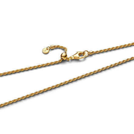 Pandora Moments 14K Gold-Plated Rope Chain Necklace Size 70cm