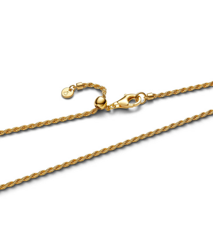 Pandora Moments 14K Gold-Plated Rope Chain Necklace Size 70cm