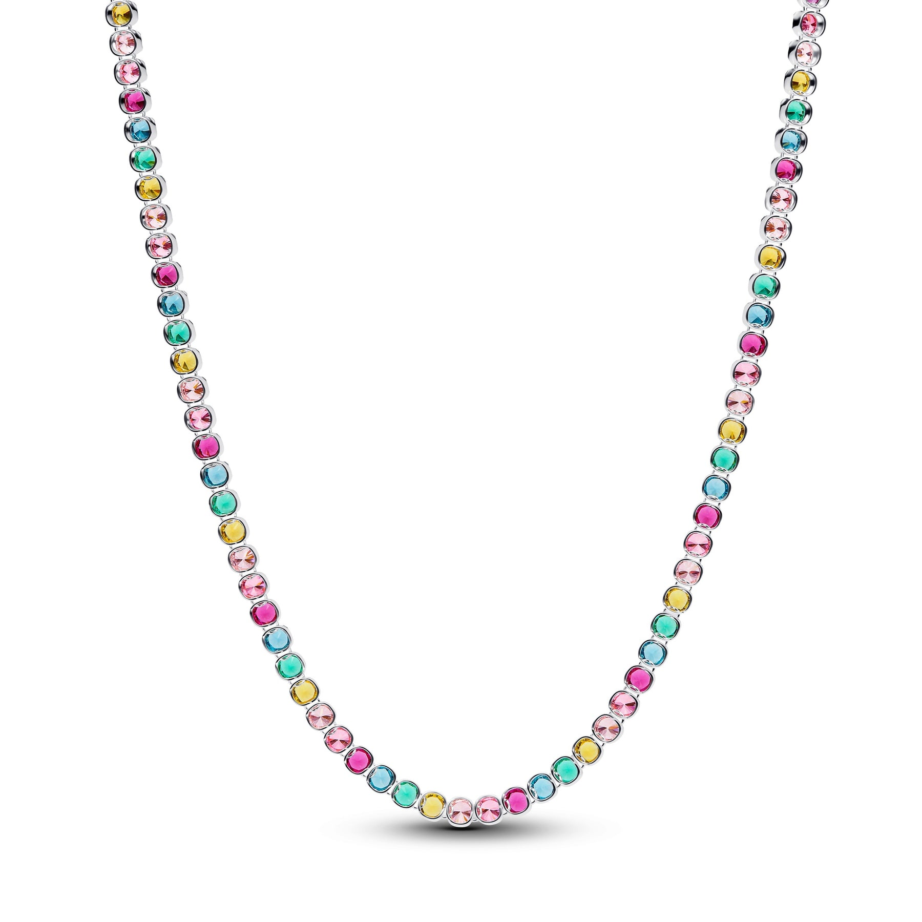 Pandora Timeless Silver Rainbow Tennis Necklace 40 CM