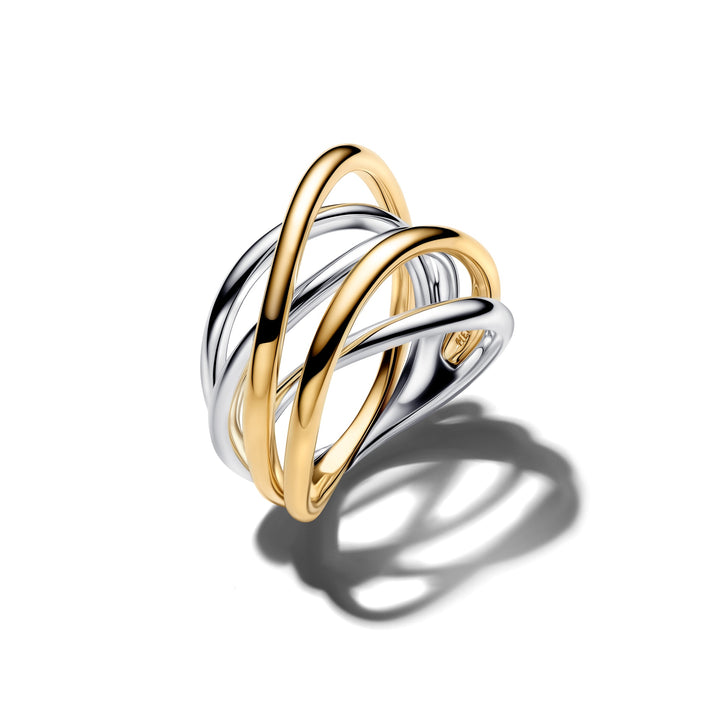 Pandora Essence Two-Tone Entwined Band Ring Size 7.5