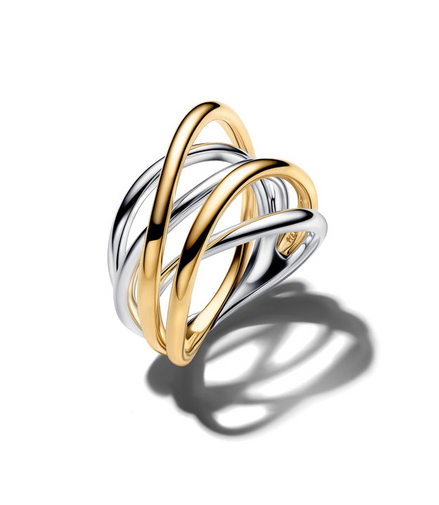 Pandora Essence Two-Tone Entwined Band Ring Size 7.5
