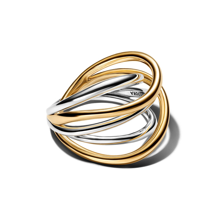 Pandora Essence Two-Tone Entwined Band Ring Size 7.5