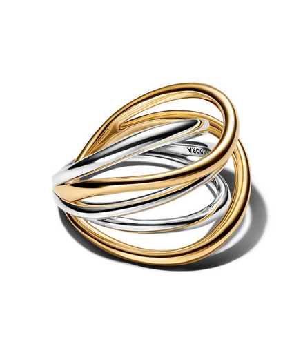 Pandora Essence Two-Tone Entwined Band Ring Size 7.5