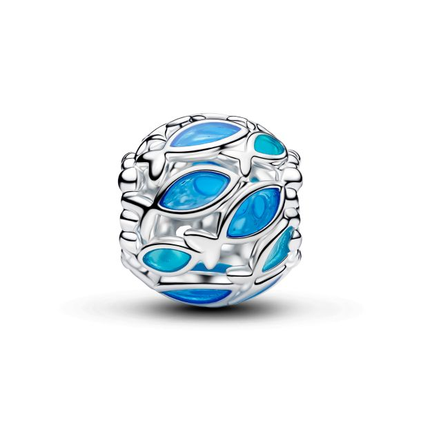 Pandora Moments Silver Openwork Swimming Fish Charm