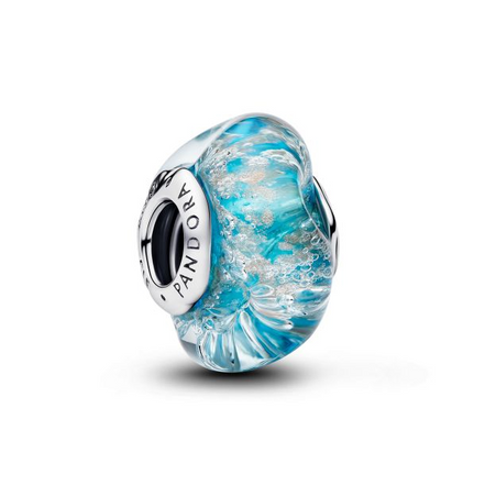 Pandora Turquoise Murano Glass & Glitter Charm