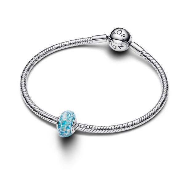 Pandora Turquoise Murano Glass & Glitter Charm