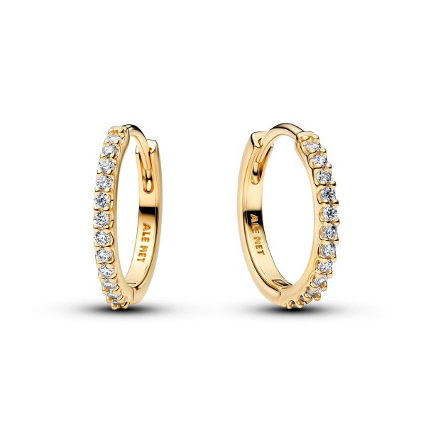 Pandora Sparkling Mini Gold-Plated Hoop Earrings