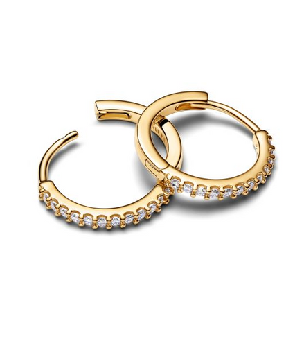 Pandora Sparkling Mini Gold-Plated Hoop Earrings