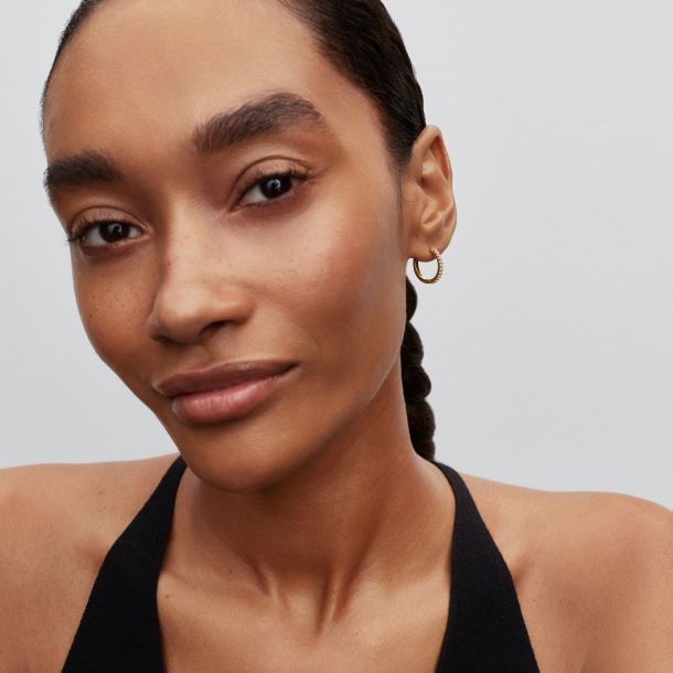 Pandora Sparkling Mini Gold-Plated Hoop Earrings