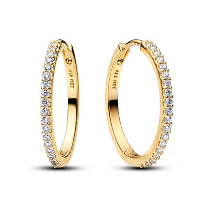 Pandora Sparkling Gold-Plated Hoop Earrings