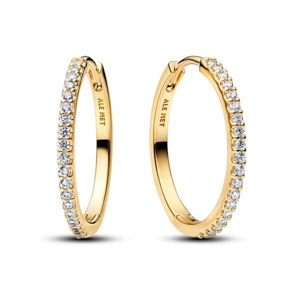 Pandora Sparkling Gold-Plated Hoop Earrings