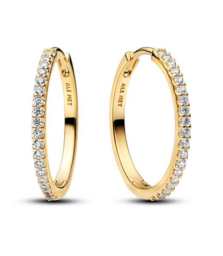 Pandora Sparkling Gold-Plated Hoop Earrings