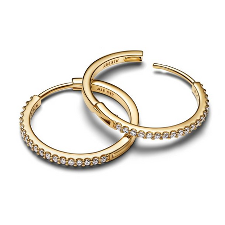 Pandora Sparkling Gold-Plated Hoop Earrings