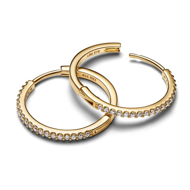 Pandora Sparkling Gold-Plated Hoop Earrings