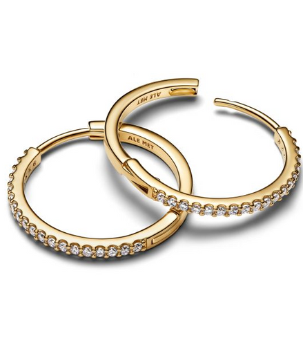 Pandora Sparkling Gold-Plated Hoop Earrings