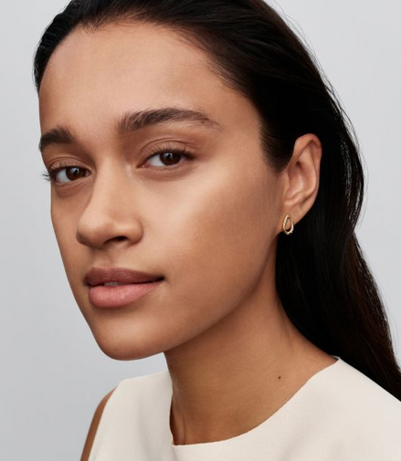 Pandora Essence Organically Shaped Stone-Set Oval Gold-Plated Stud Earrings