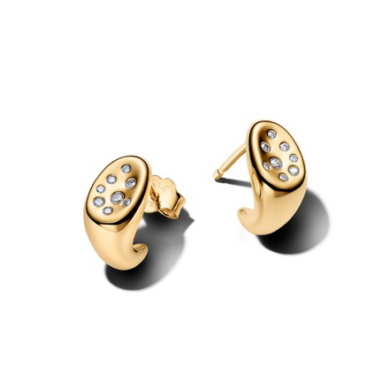 Pandora Essence Organically Shaped Stone-Set Gold-Plated Stud Earrings