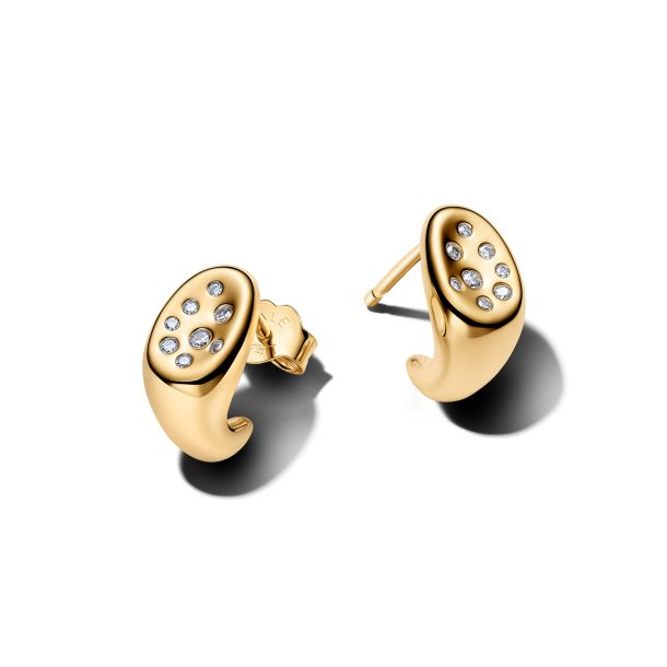 Pandora Essence Organically Shaped Stone-Set Gold-Plated Stud Earrings