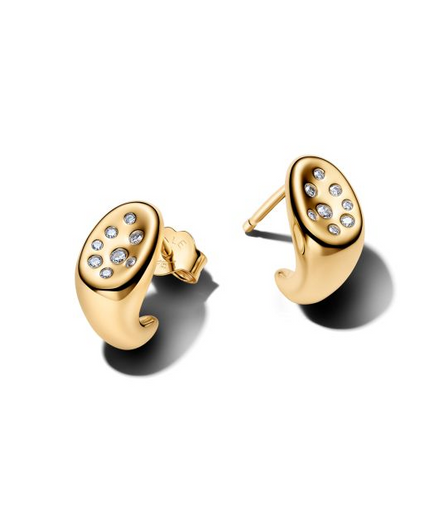 Pandora Essence Organically Shaped Stone-Set Gold-Plated Stud Earrings