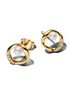 Pandora Essence Organically Shaped Pavé Circle & Treated Freshwater Cultured Pearl Gold-Plated Stud Earrings