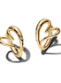 Pandora Essence Organically Shaped Stone-Set Heart Gold-Plated Hoop Earrings