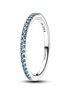 Pandora Sparkling Aquamarine Half-Eternity Band Ring Size 6