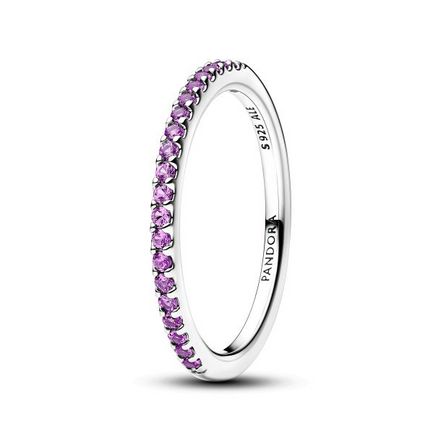 Pandora Sparkling Purple Half-Eternity Band Ring Size 6