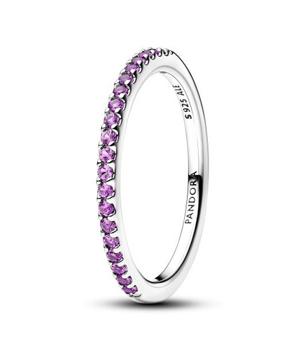 Pandora Sparkling Purple Half-Eternity Band Ring Size 6