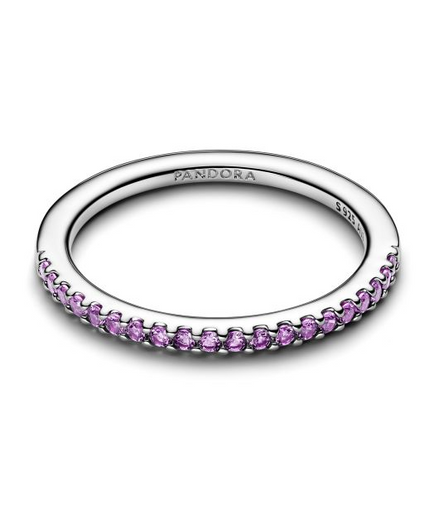 Pandora Sparkling Purple Half-Eternity Band Ring Size 6