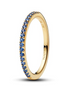 Pandora Sparkling Blue Half-Eternity Band Gold-Plated Ring Size 7