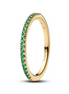 Pandora Sparkling Green Half-Eternity Band Gold-Plated Ring Size 7