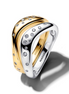 Pandora Essence Organically Shaped Two-Tone Stacking Rings Size 7