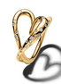 Pandora Essence Organically Shaped Stone-Set Heart Gold-Plated Ring Size 7