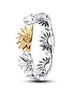 Pandora Sunflower Two-Tone Band Ring Size 7