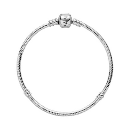 Pandora Moments Barrel Clasp Snake Chain Bracelet Size 19