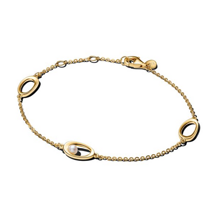 Pandora Essence Organically Shaped Oval & Treated Freshwater Cultured Pearl Bracelet Size 18