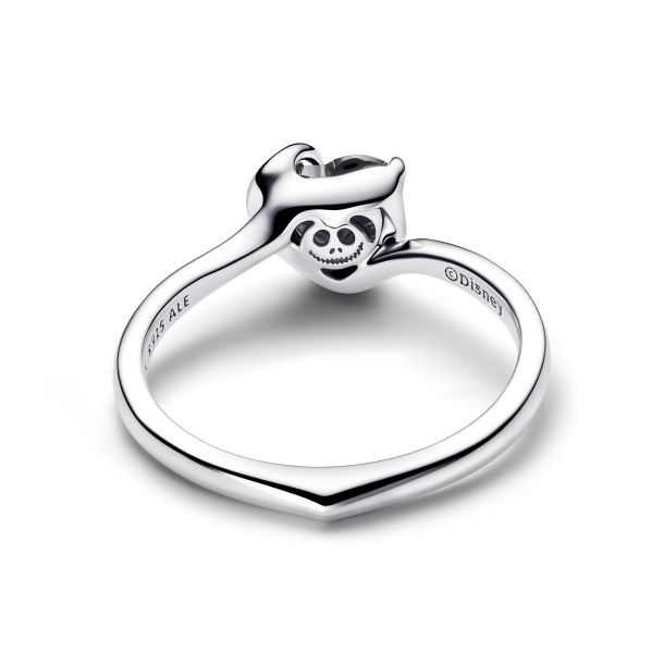 Pandora Disney The Nightmare Before Christmas Jack Black Heart Ring Size 6