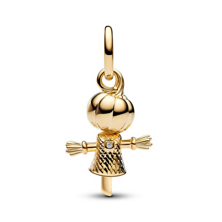 Pandora Pumpkin Scarecrow Gold-Plated Dangle Charm