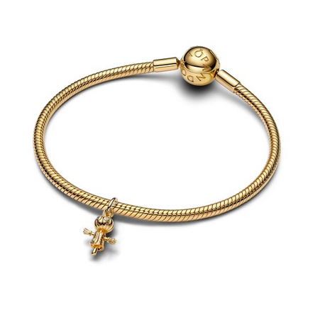Pandora Pumpkin Scarecrow Gold-Plated Dangle Charm