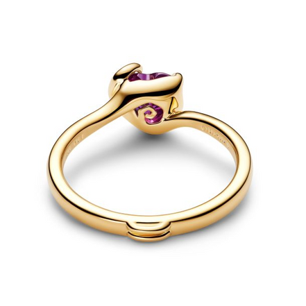 Pandora Disney The Nightmare Before Christmas Sally Purple Heart Gold-Plated Ring Size 7
