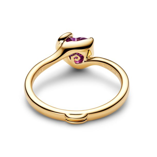 Pandora Disney The Nightmare Before Christmas Sally Purple Heart Gold-Plated Ring Size 7